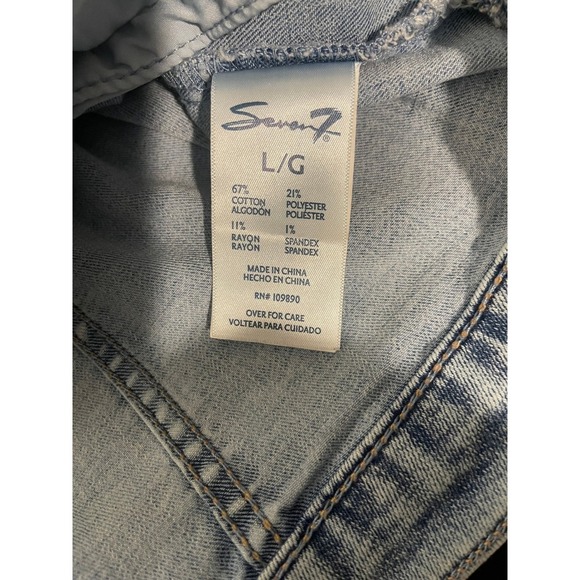 Seven7 Womens Large Denim Trucker Jean Jacket Light Wash Boho Classic Western - Picture 3 of 10